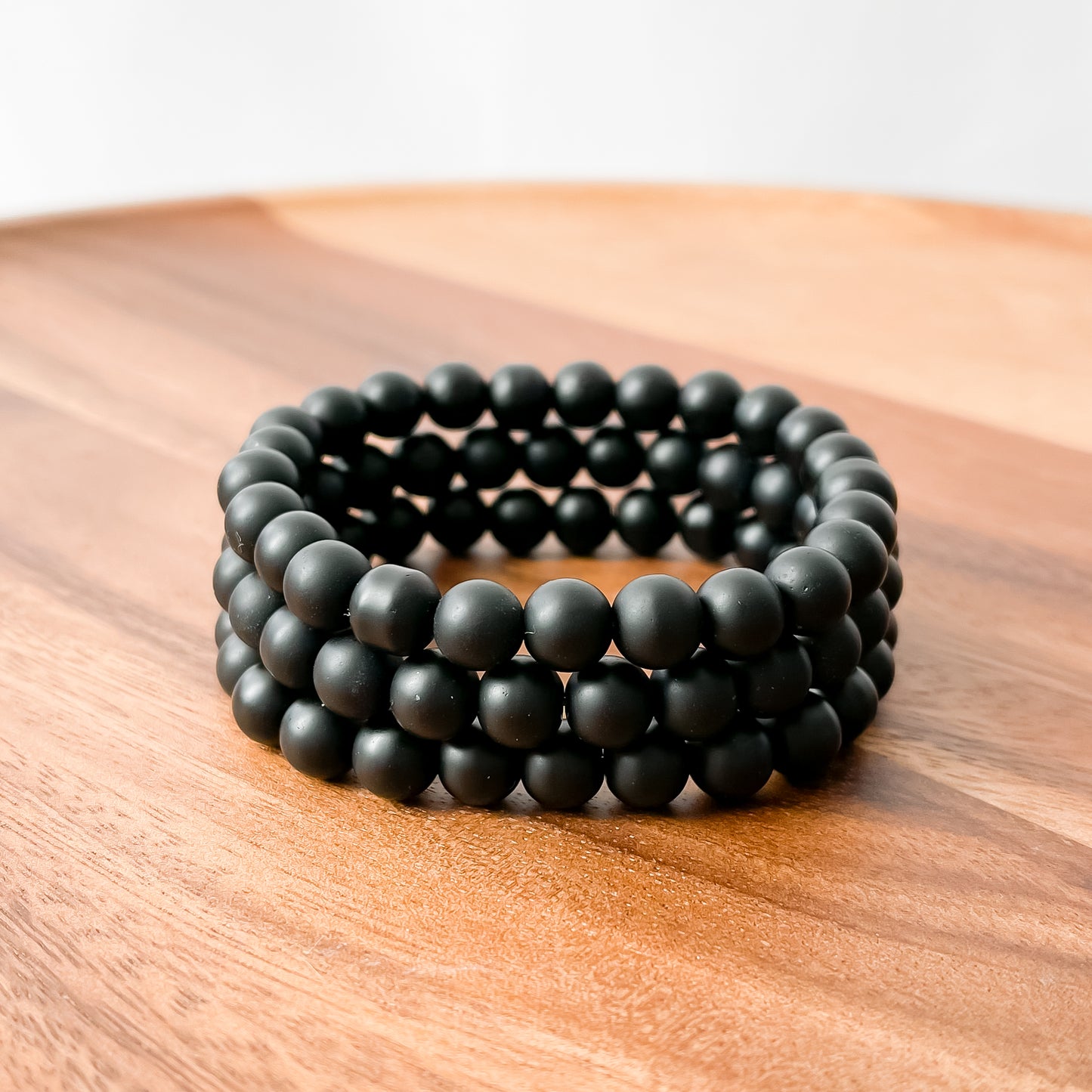 II. Matte Black Onyx Bead Bracelet