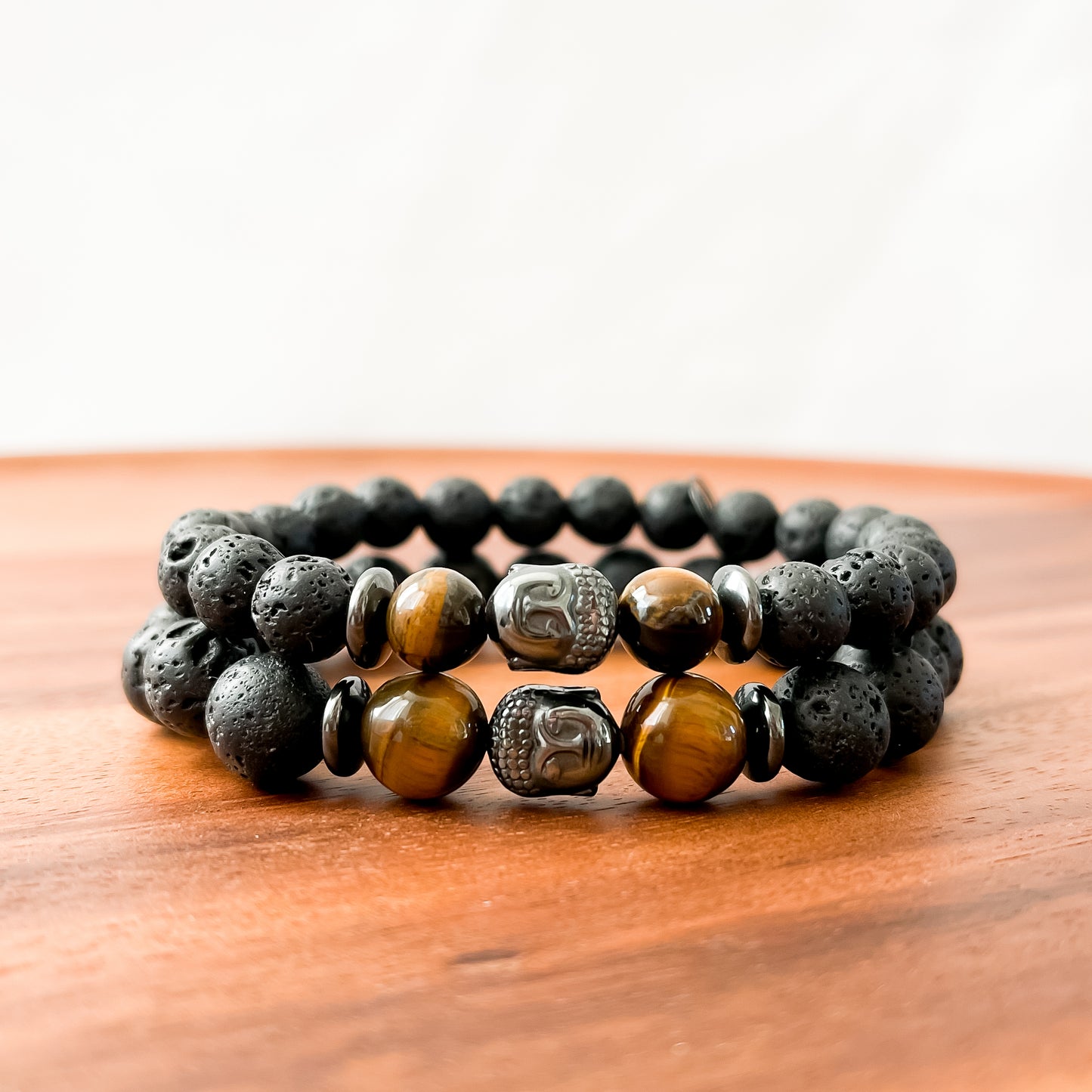 VII. Lava, Yellow Tiger Eye, Buddha and Hematite Bracelet