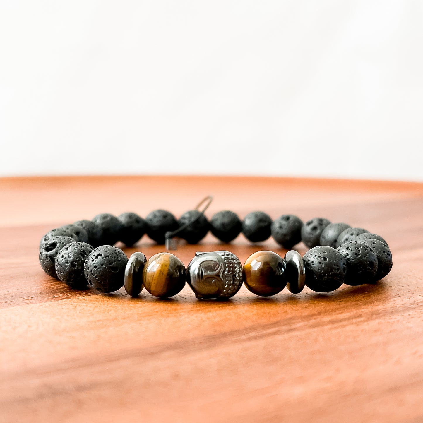 VII. Lava, Yellow Tiger Eye, Buddha and Hematite Bracelet
