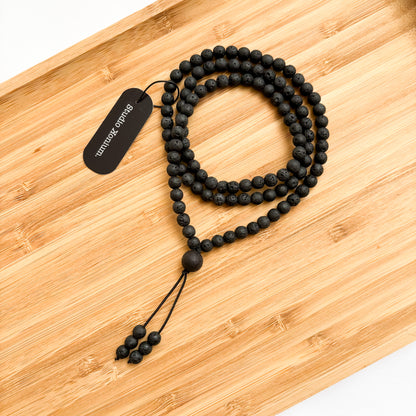 I. Lava Stone Mala Necklace