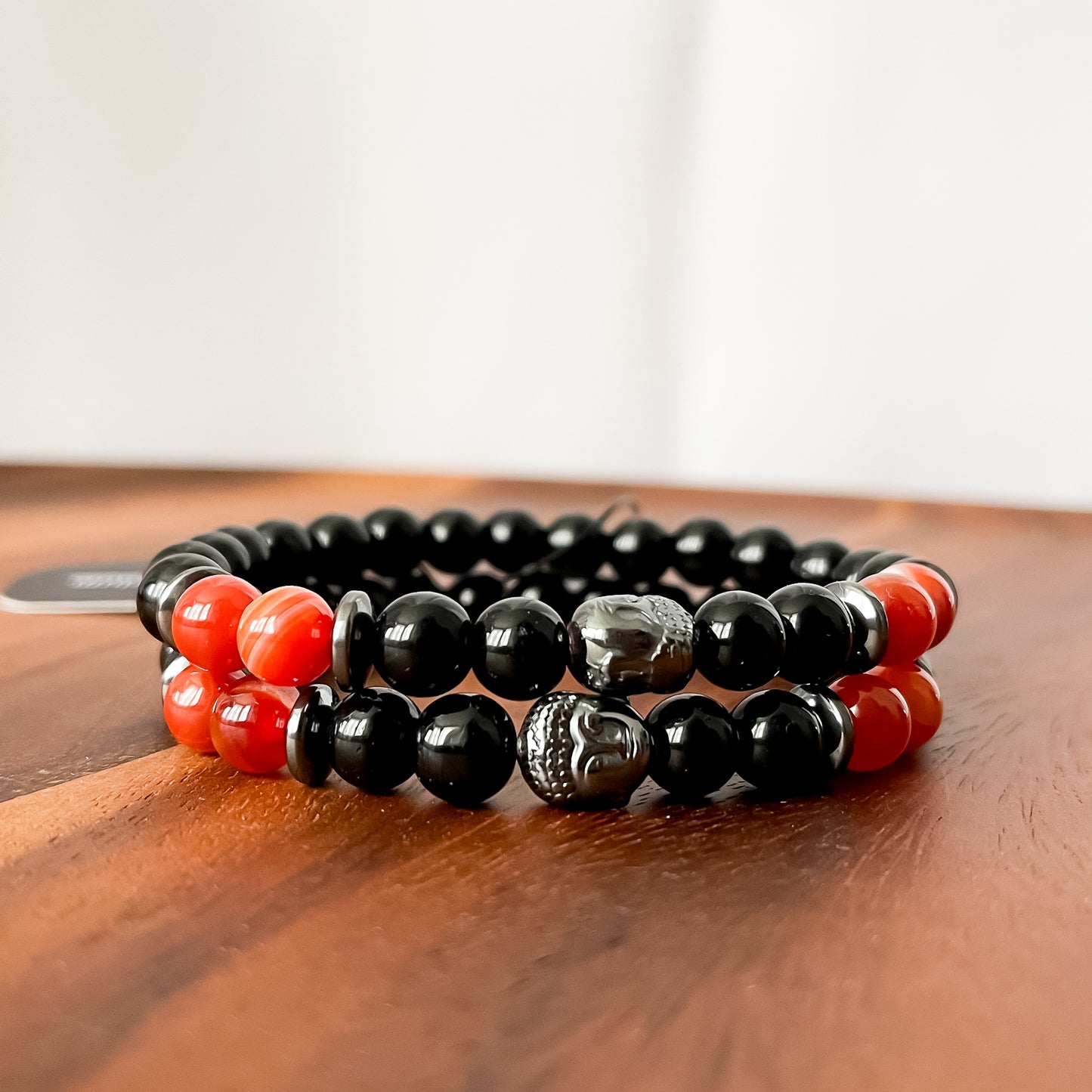 XVII. Obsidian, Carnelian, Hematite Bead Bracelet