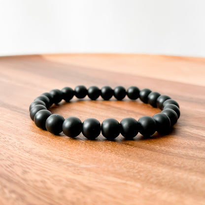 II. Matte Black Onyx Bead Bracelet