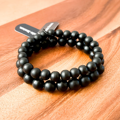 II. Matte Black Onyx Bead Bracelet