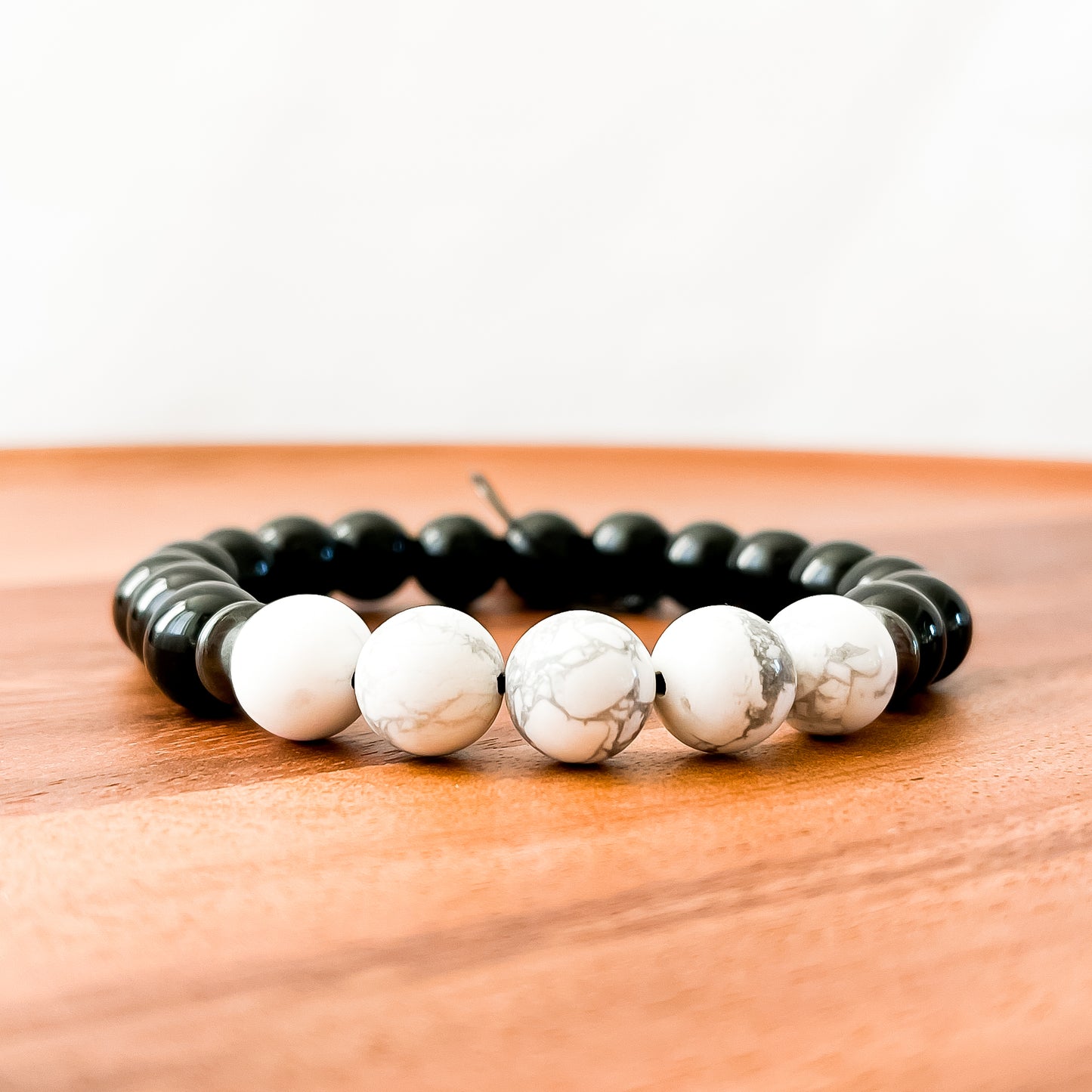 IV. Shiny Black Obsidian, Howlite and Hematite Bracelet