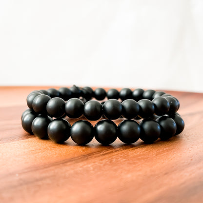 II. Matte Black Onyx Bead Bracelet